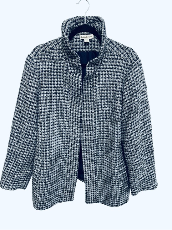 Coldwater Creek Jackets & Blazers - Coldwater Creek open front wool blend tweed blazer blue grey metallic Size 20/22